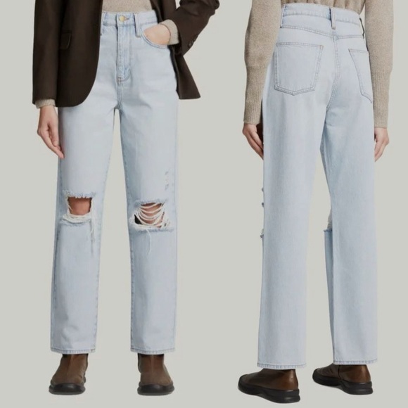 Triarchy High Rise Straigh Distressed Jeans - Picture 1 of 6